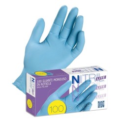 Guanti Reflexx senza polvere in nitrile azzurro taglia M