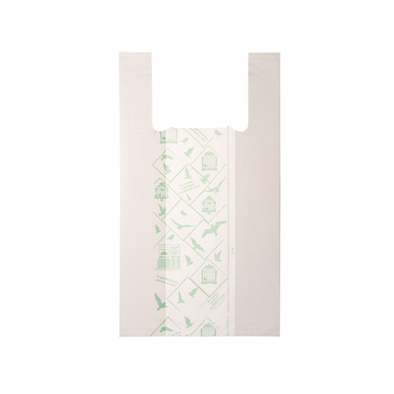 Shoppers Midi - 28 x 50 cm - mater-bi - bianco - scatola 500 pezzi