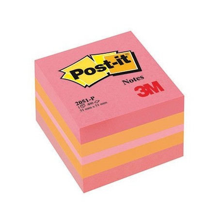 Post-it mini cubo 51x51 rosa 