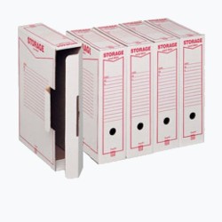 Scatola archivio Storage - formato legale - 85x253x355 mm - bianco e rosso