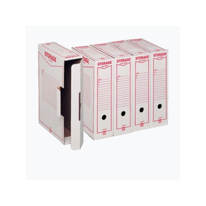 Scatola archivio Storage - formato legale - 85x253x355 mm - bianco e rosso