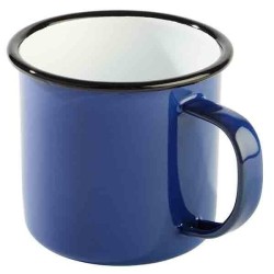 Tazza in acciao smaltato blu/nero