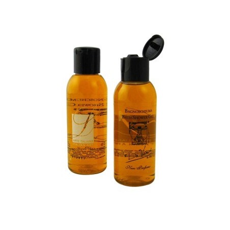 Shampoo Doccia in flacone Portofino 35ml con tappo flip-top. Nero Profumo.