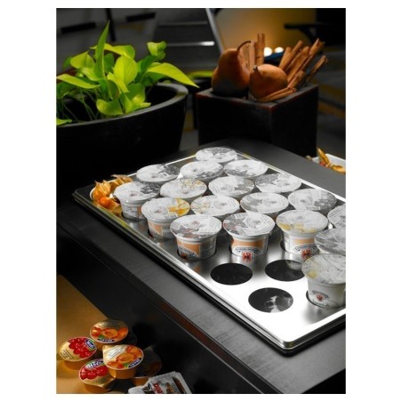 Porta yogurt refrigerato con 22 spazi wengé Buffet Classic